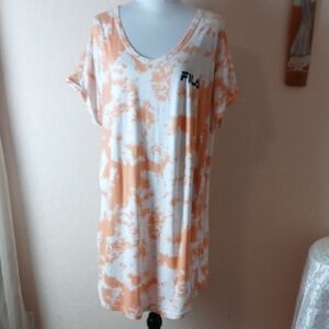 Fila Sleepwear Short Sleeve Tie-Dye Nightshirt